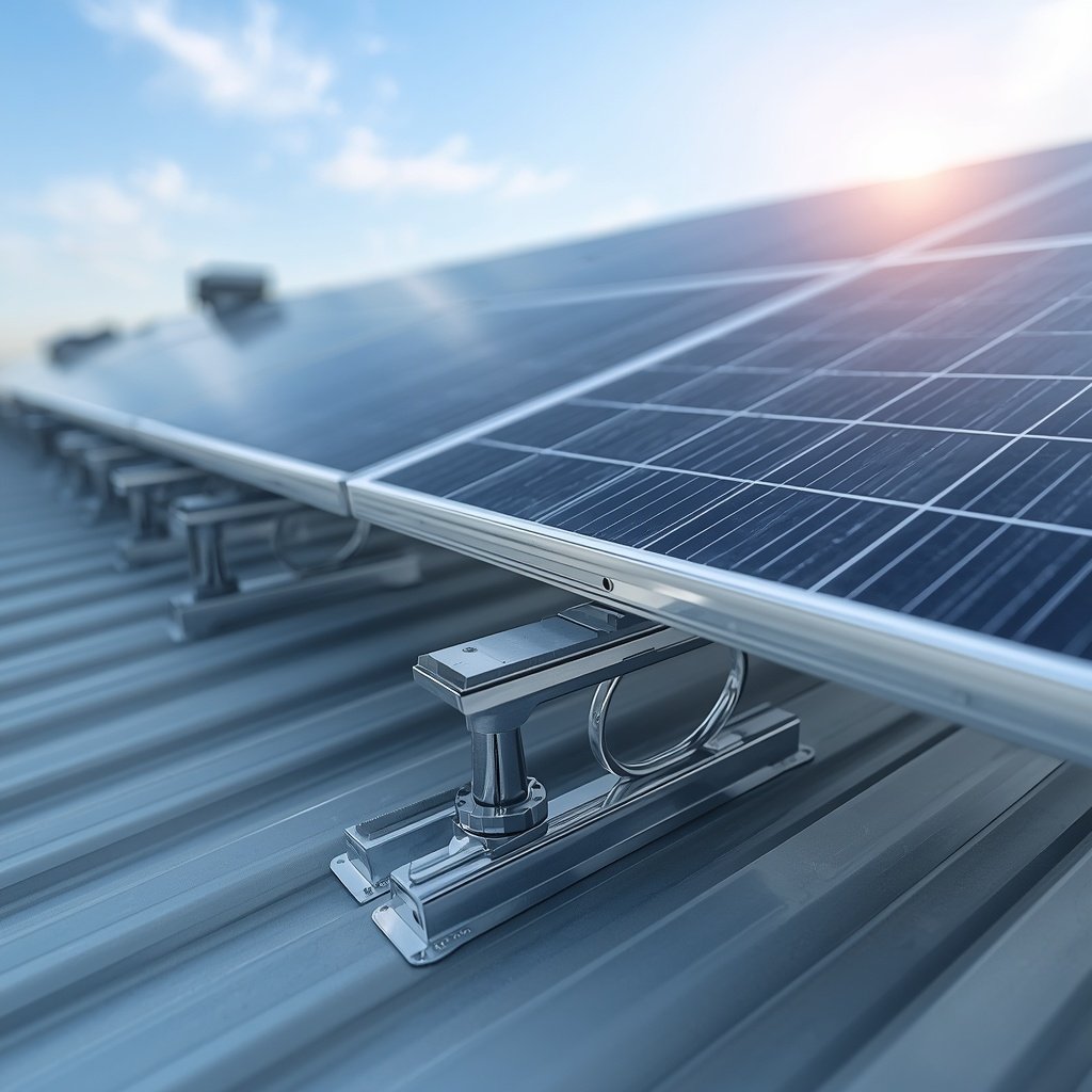 Aluminium-Solarprofil auf Gewerbedach